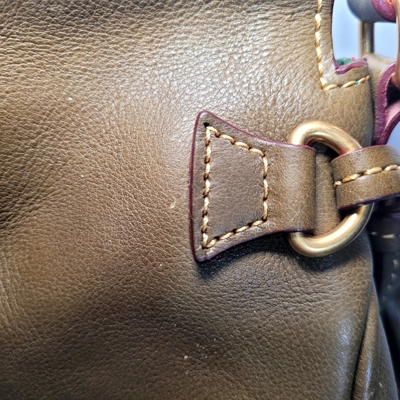 Dooney and Bourke Florentine leather crossbody army green bag - Picture 9 of 16